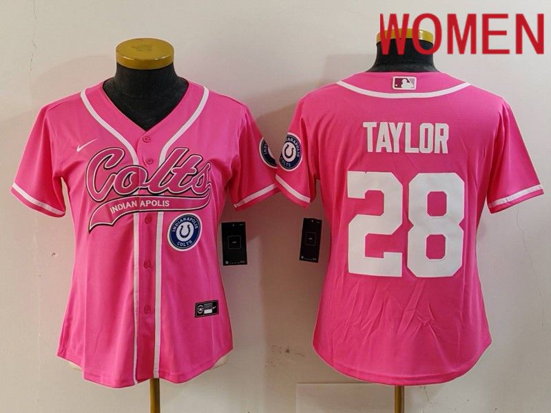 Women Indianapolis Colts #28 Taylor Pink Joint Name 2024 Nike Limited NFL Jersey style 1->youth mlb jersey->Youth Jersey
